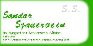 sandor szauervein business card