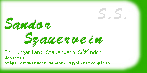 sandor szauervein business card